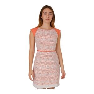 Alex Marie Coral‎ White Lace Cap Sleeve Sheath Dress